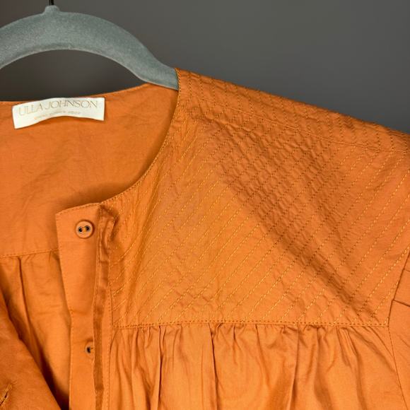 Ulla Johnson Scarlette Tunic Orange Embroidered Size 2 - Picture 8 of 9